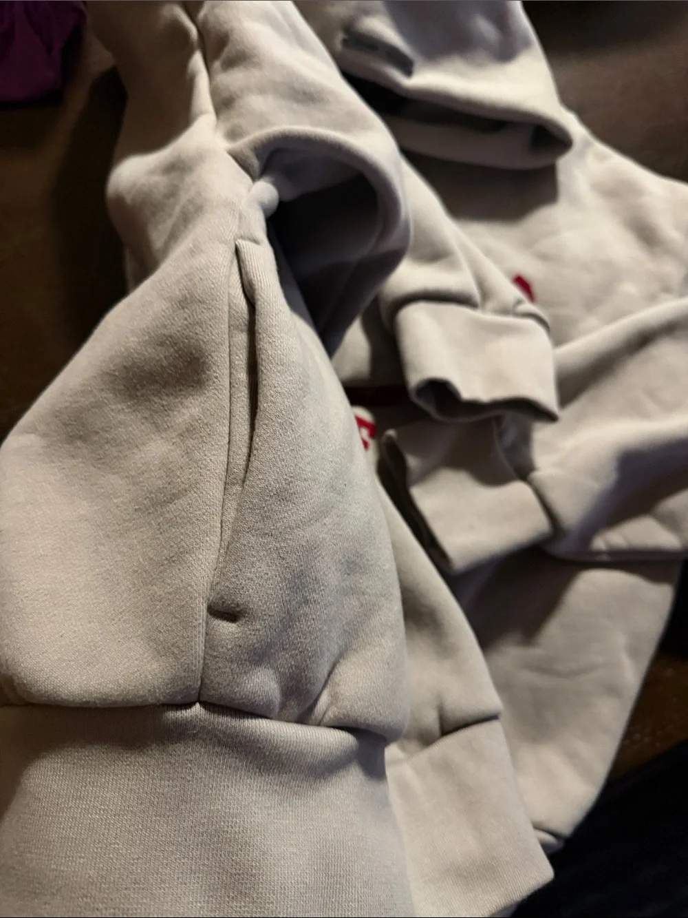 Fear of God Crewneck Sweatshirt in Sand with Red Print